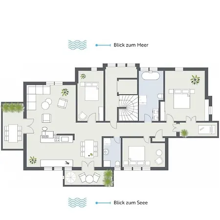 Appartement Exklusives Traum-penthouse Mit Wasserblick & Wellness